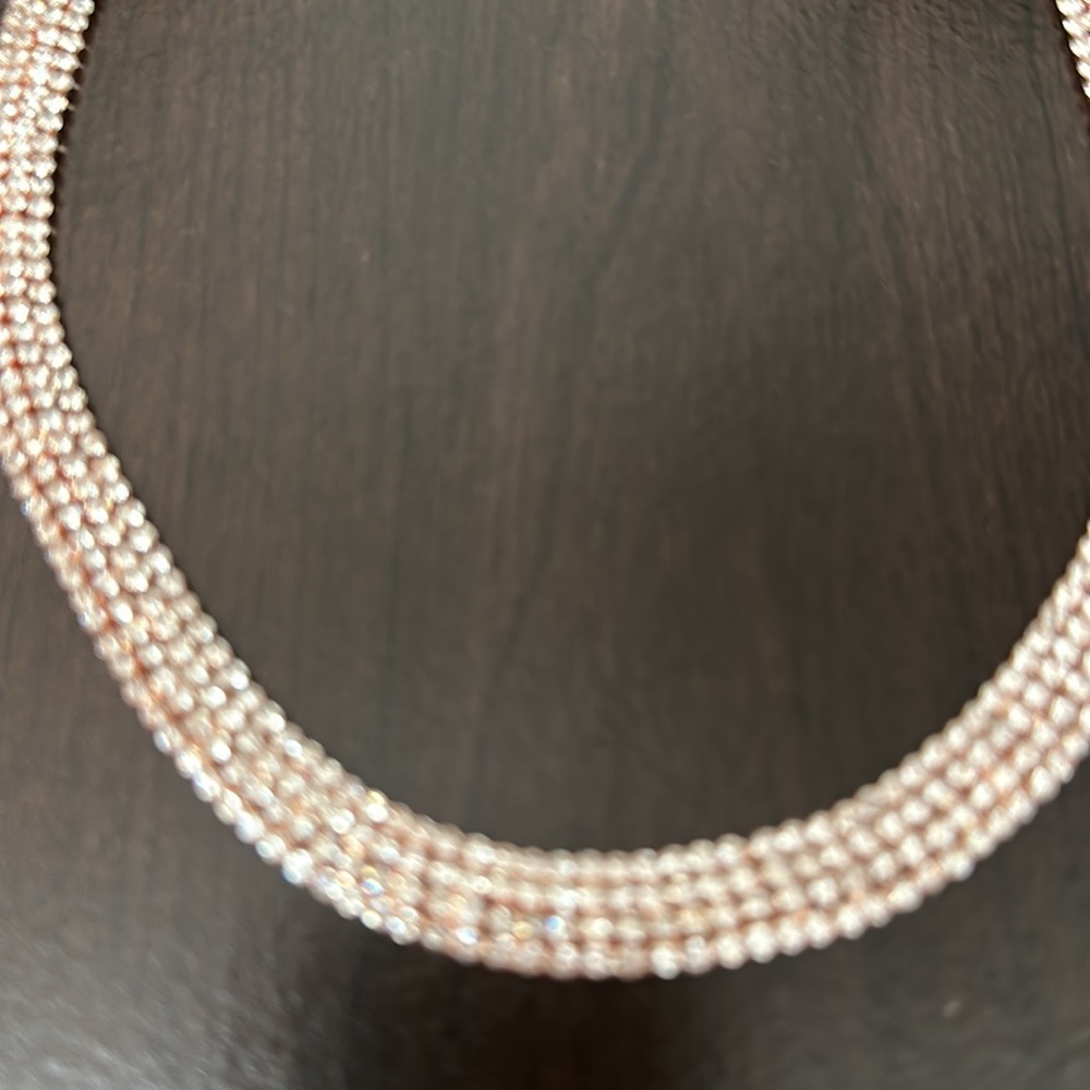 INC rose gold  Faux  diamond necklace NWT - Picture 3 of 4